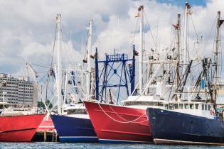 Fishing boats in New Bedford, Massachusetts