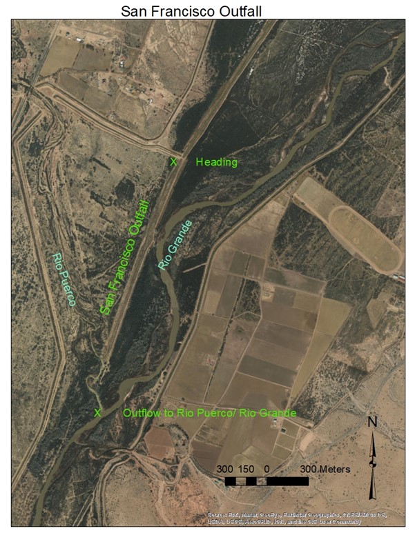 Figure 2. The San Francisco Outfall is currently a straight channel that is roughly 1 mile in length.