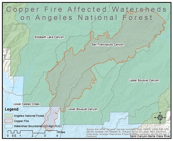Copper Fire affected watersheds