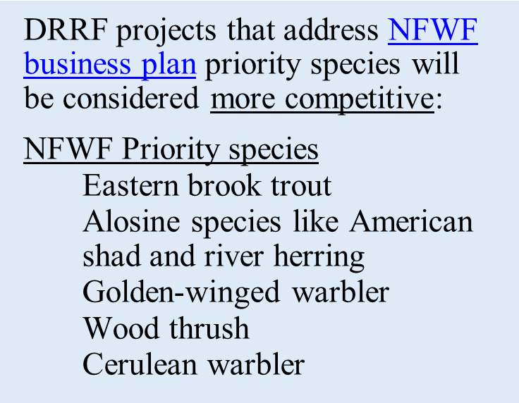 DRRF Priority Species