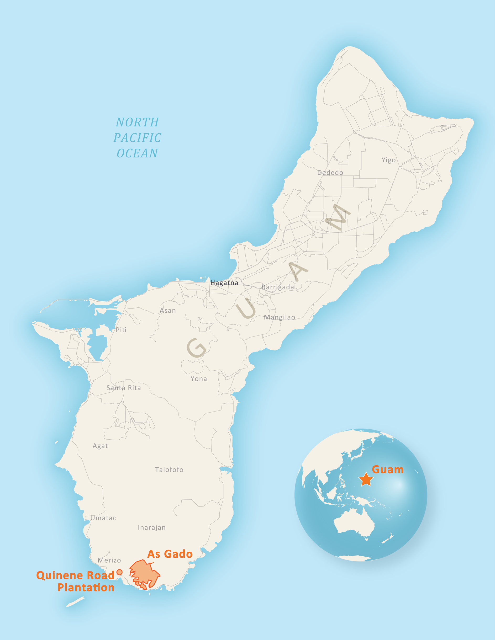 Map of Guam regions that projects need to be within to be eligible for funding