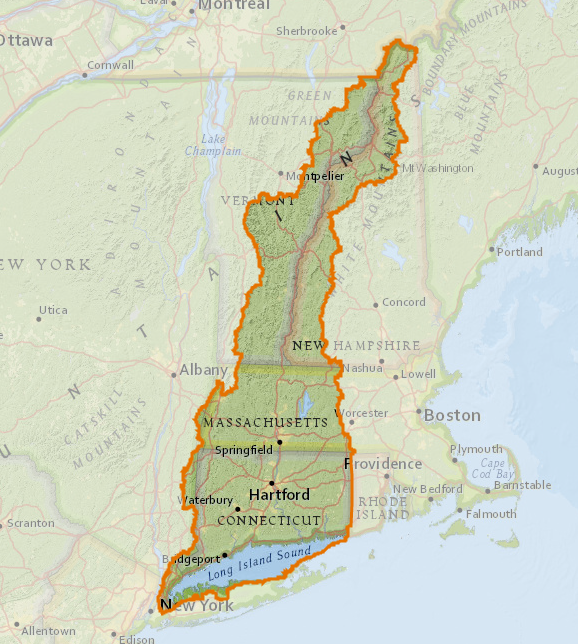 Long Island Sound watershed boundary
