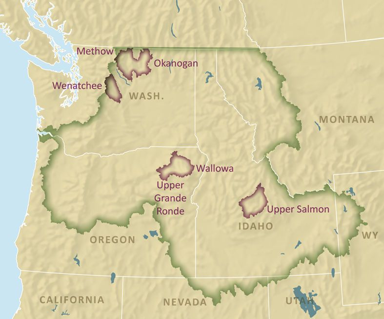 Map of the Columbia Basin with BiOp priority geographies