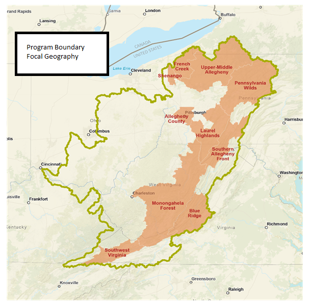 map of central appalachia program geography