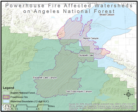 Powerhouse Fire affected watersheds