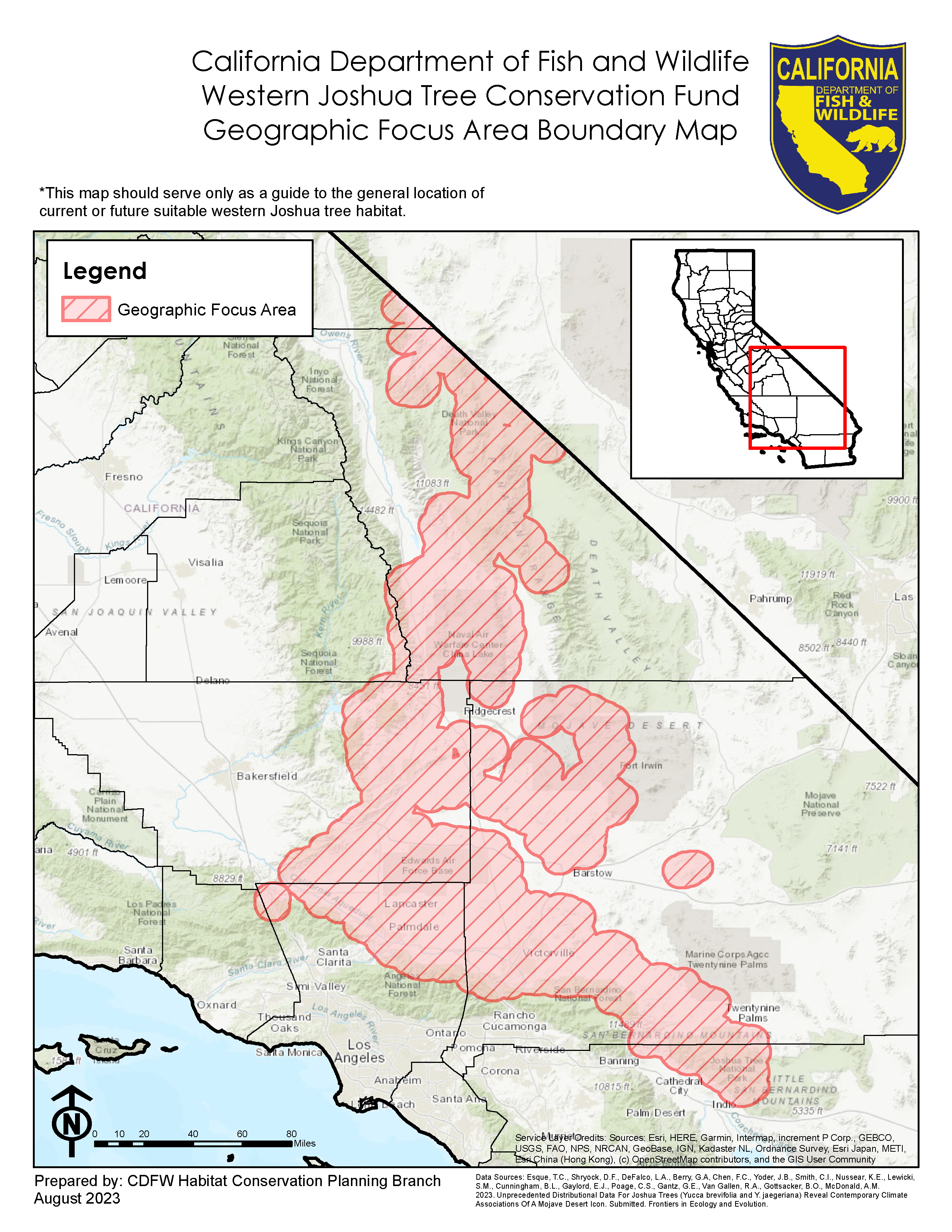 Western Joshua Tree Conservation Fund RFQ Boundary Map