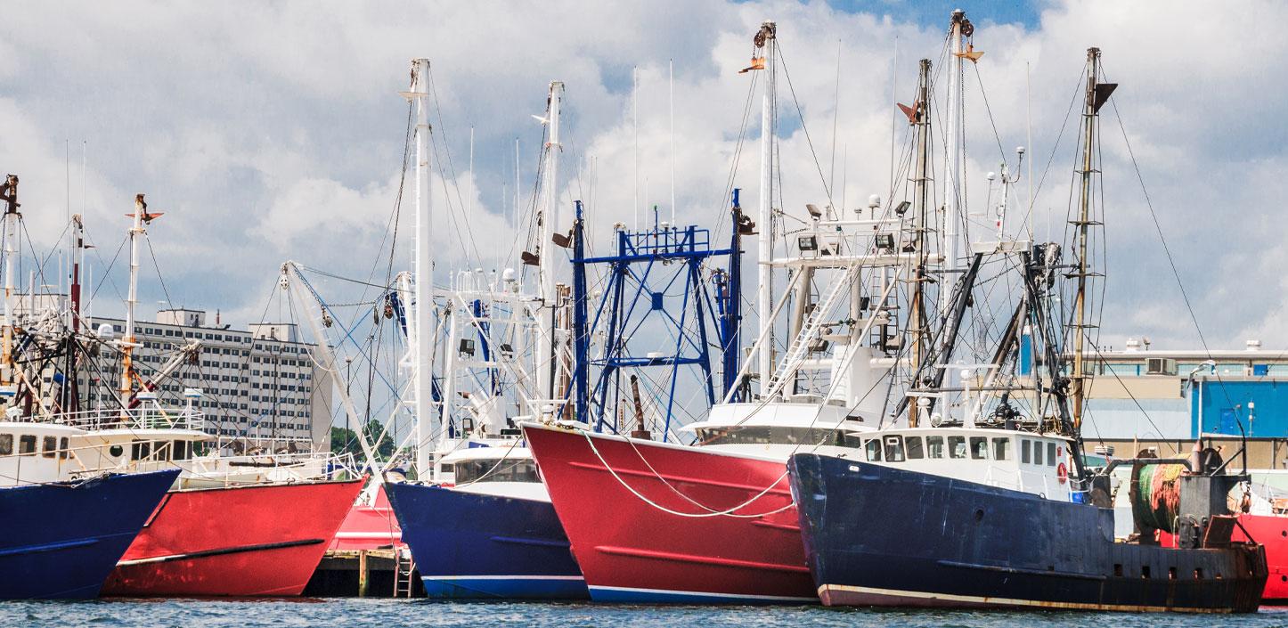 Fishing boats in New Bedford, Massachusetts