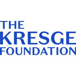 The Kresge Foundation logo in bold blue letters on a black background.