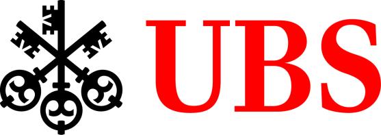 UBS logo featuring three interlocked black keys forming a cross on the left, with the letters ‘UBS’ in bold red font on the right.