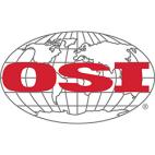 Logo of OSI featuring a red 'OSI' text overlaid on a black and white globe illustration.