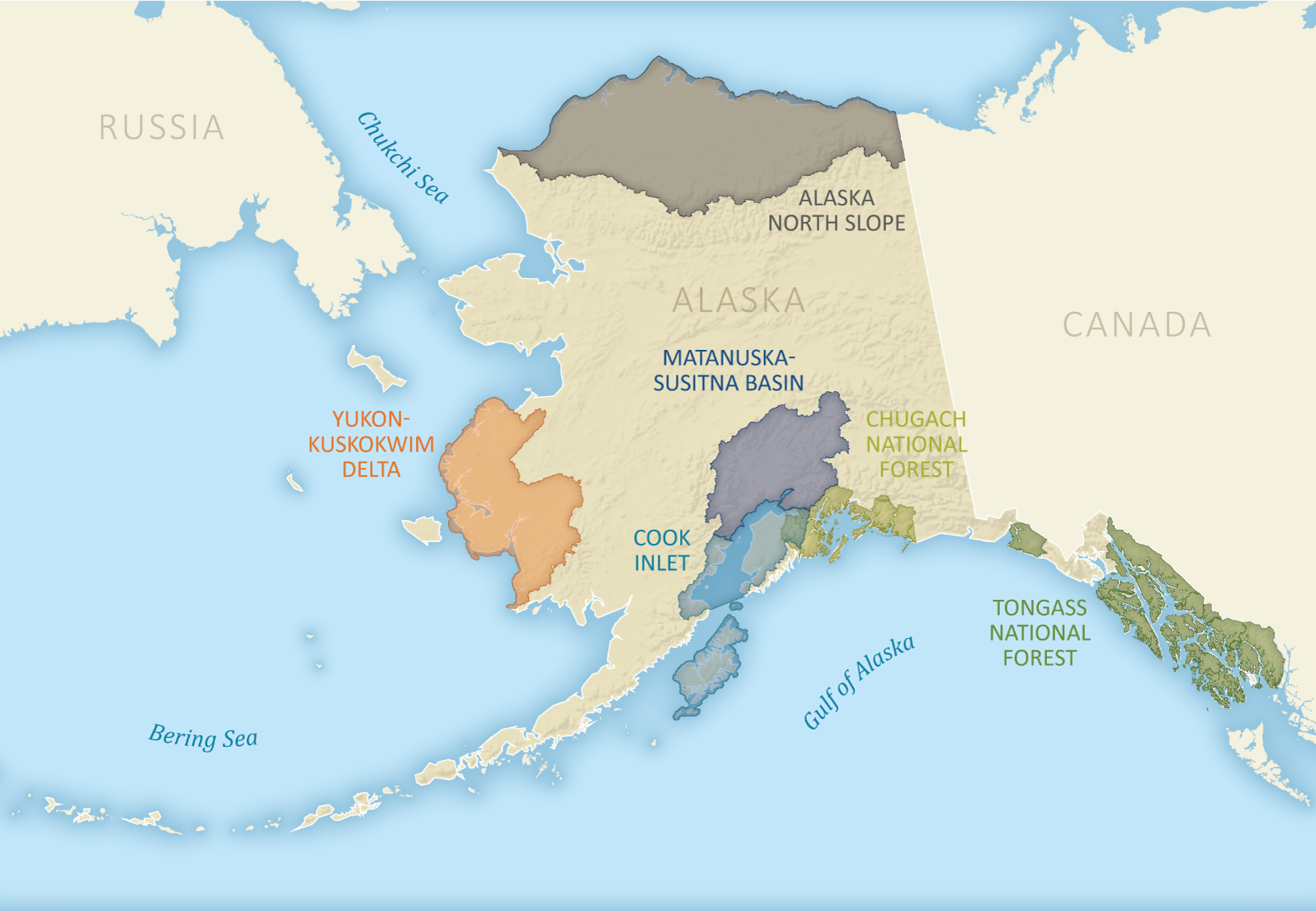 Map showing focal geographic priorities for this RFP