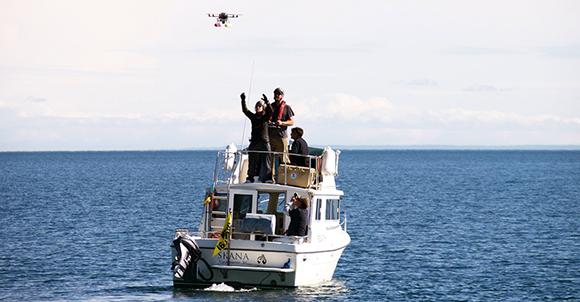 To study endangered killer whales, a research team uses a hexacopter custom-built for NOAA.
