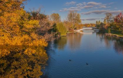 Detroit River during the fall