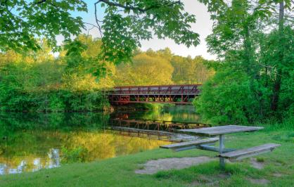 Foot bridge over the Huron River