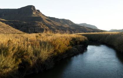 The Pecos watershed with mountains in the background