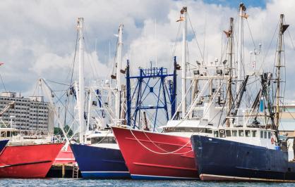 Fishing boats in New Bedford, Massachusetts