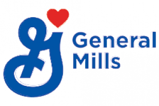 general mills logo which is a large stylized G with the words general mills and a red heart