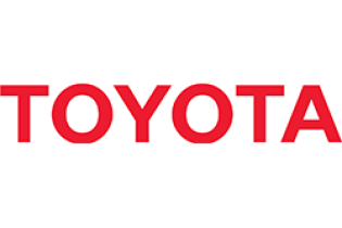 Red “TOYOTA” wordmark logo centered on a white background.